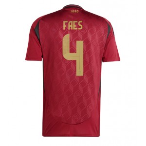 Fotbalové Dres Belgie Wout Faes #4 Domácí Oblečení ME 2024 Krátký Rukáv